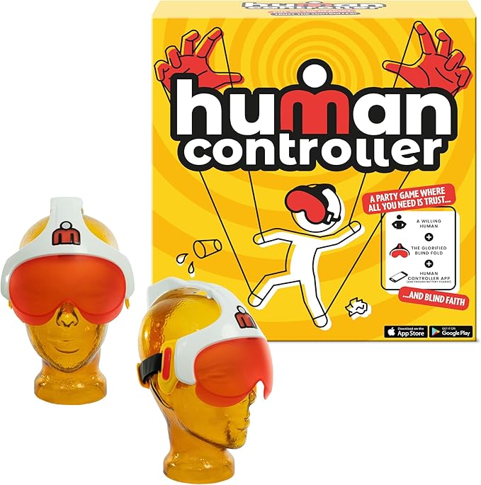 TOMY Human Controller Party Game - Interactive Blindfolded Trust Game with App Control and 30 Challenge Modes - Teen and Adult Games for Parties- Ages 14+