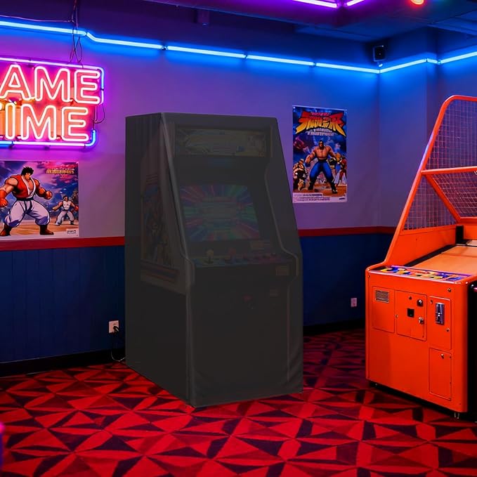 STARTWO Arcade Machine Cover, Heavy Duty and Dustproof Electronic Game Machine Covers for arcade 1up, Quality Waterproof Protection for Pacman, Size 31"L x 22"W x 66"H, Black