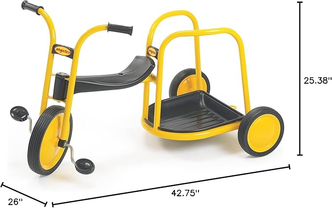 Angeles MyRider Kids Tricycle, Toddler Tricycle with Solid Airless Rubber Tires, Kids Bike for Preschools and Daycare, Chariot Bike for Ages 3+, 15" Tall Seat