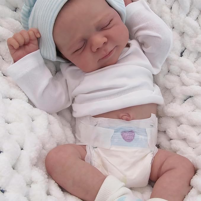 Anano Full Silicone Baby Girl Realistic Dolls 18 Inch Lifelike Reborn Baby Dolls Silicone Real Life Like Newbon Babys Doll Full Vinyl Body Reborn Babies Toddler Doll Girl Washable