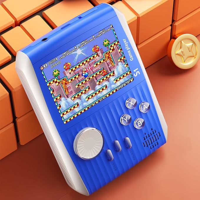 Portable Handheld Games Retro Mini Video Games，Handheld Game Console with 666 Classical FC Game 3.0" Color Screen，Birthday for Boys Girls and Adults (S1-Blue)