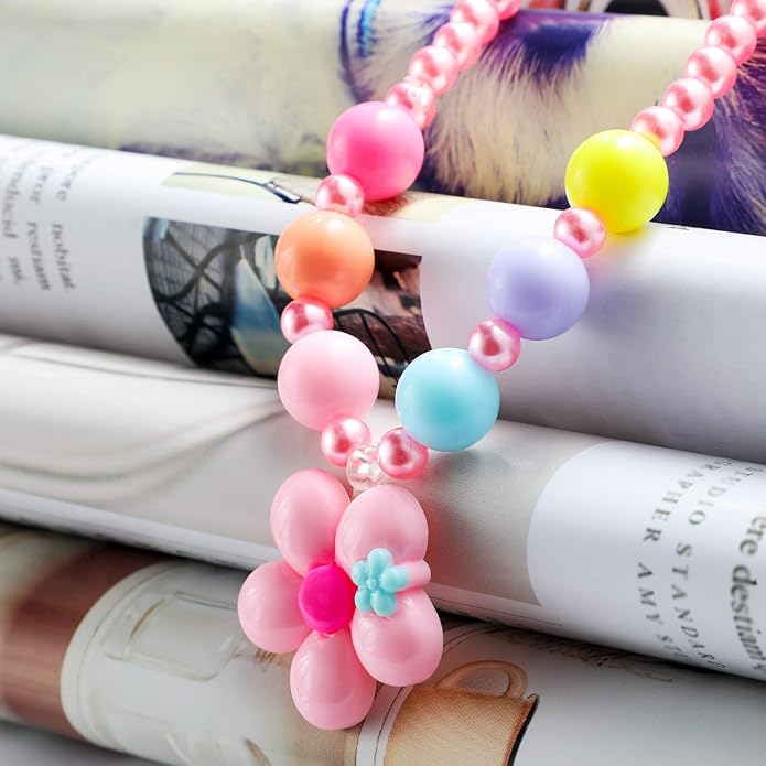 Hifot Kids Jewelry Little Girls Plush Handbag Necklace Bracelet Earrings Ring Hair Clips Set, Princess Costume Jewelry Party Favors Gift for Dress up Pretend Play (3-8 Years)