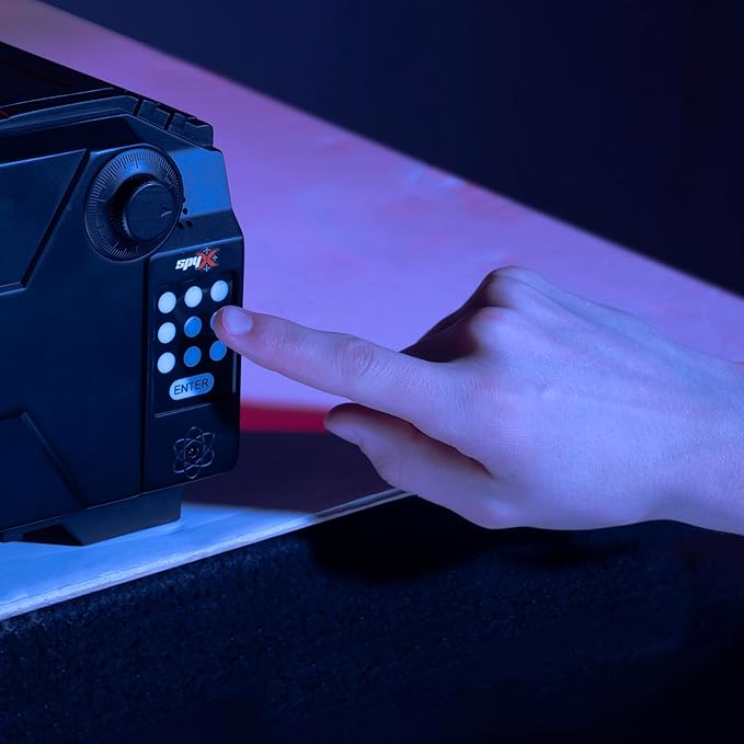 SpyX / Alarm Safe. Top-Secret Gadget for Spy Kids to Protect Your Valuables! Key in Your Secret Code Or Password. Alarm Sounds If Someone Tries to Break in. Stealth Toy Locker for Young Agents!