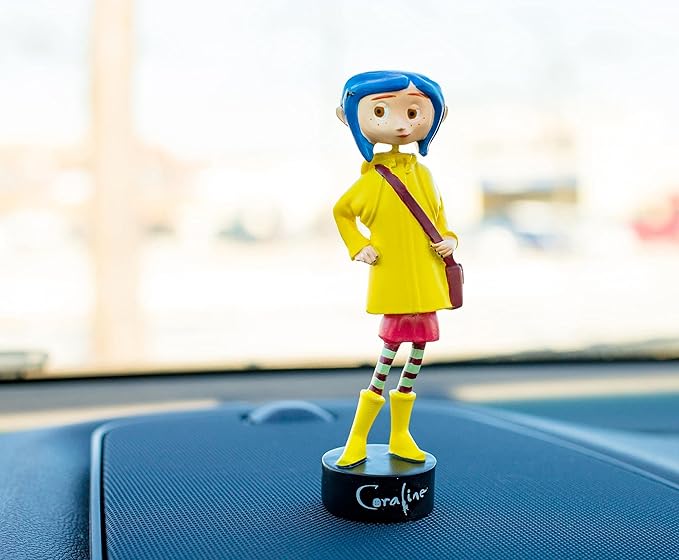 Surreal Entertainment Coraline in Rain Coat PVC Bobble Figure for Adults Only | Collectible Bobblehead Action Figure, Desk Toy Accessories | 5 Inches Tall