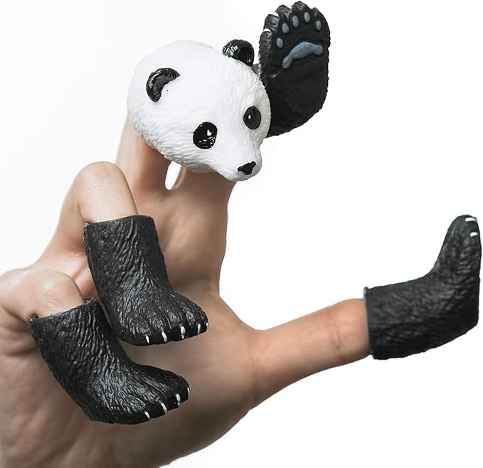 AQKILO Panda Finger Puppet Set, Animals Puppet Show Theater Props, Novelty Toys Weird Stuff Gifts
