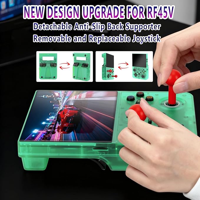 2026 NEW Upgrade RF45V Retro Handheld Game Console-4.5 Inch Ultra-Large Screen,Support 18000+Classic Games,64G TF Card,4000mAh Battery,Linux System,Birthday Gift for Adult or Friends - Green