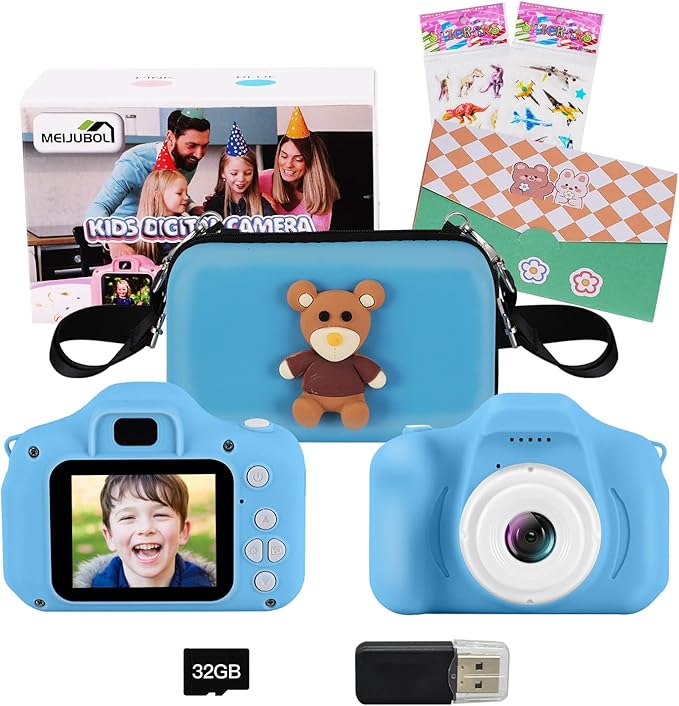 Kids Camera, Toddler Camera Children Digital Camera Toys with 13MP Video Camcorder 32GB SD Card and Camera Case for 3–10 Year Old Boys and Girls