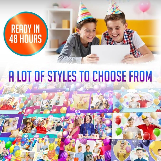 Unique Video Birthday Card for Boys – Personalized with Photos – 7” LCD Screen, 4GB Internal Memory, Rechargeable Battery – Gift for Son, Brother, or Nephew