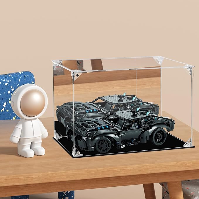 Acrylic Display Case for Collectibles Assemble Clear Dustproof Acrylic Display Box with Mirrored Back, Alternative Glass Case for Action Figures Lego Model Doll Toys Display (12x8x8 inch; 30x20x20 cm)