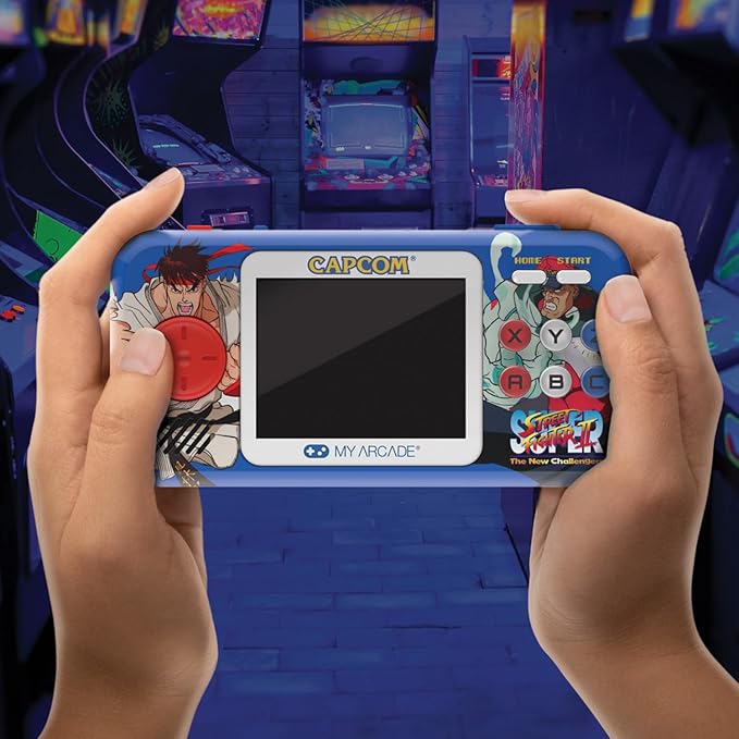 My Arcade Street Fighter II Pocket Player Pro: Capcom Officially Licensed Retro Handheld Game Consoles, 2 Games in 1, 2.75" Color Screen