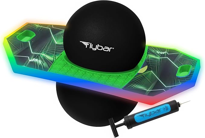 Flybar Pogo Trick Ball for Kids – Balance Bounce Board with Anti-Slip Deck – Pump Included - Indoor & Outdoor Toys for Boys and Girls Fun Way to Reduce Screen Time Supports up to 160 lbs – Ages 6+