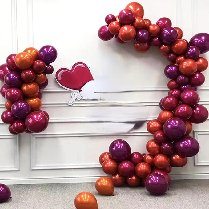 Metallic Fuchsia Balloons 12 Inch, Double Stuffed Chrome Fuchsia Pink Balloons, Shiny Thick Chrome Metallic Magenta Latex Helium Balloon for Women Girls Birthday Wedding Party Decoration Supplies