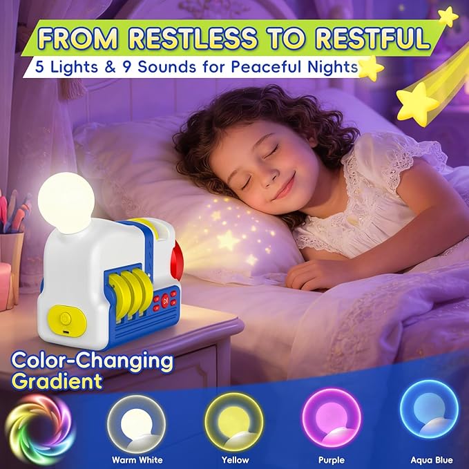 Story Projector for Kids, Educational Story Dream Machine with 32 Stories & 4 Science Cartridges, Audio Books for Toddlers, Night Light & White Noise, Bedtime Story Player