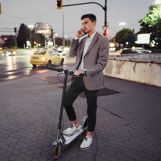 VOLPAM Electric Scooter, 350W/500W Powerful Motor, 8.5"/10" Solid Tires, 19/21Mph, 28/23/21/16 Miles Max Range, Dual Braking