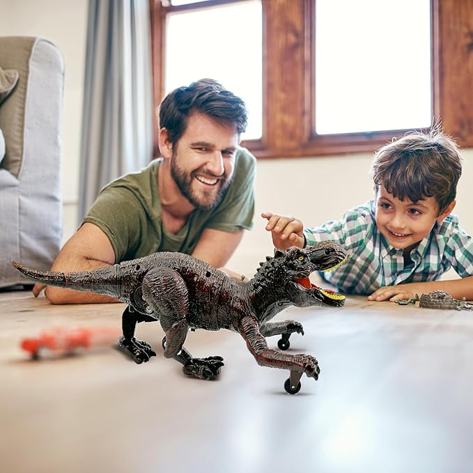 Remote Control Dinosaur for Boys 4-7, Robot Dinosaur Toys for Kids 5-7, rc Dinosaur with Realistic Legs & Spray Stream,Remote Dinosaur Toys for Kids3 4 5 6 9 Year Old boy Birthday Gift (Red)