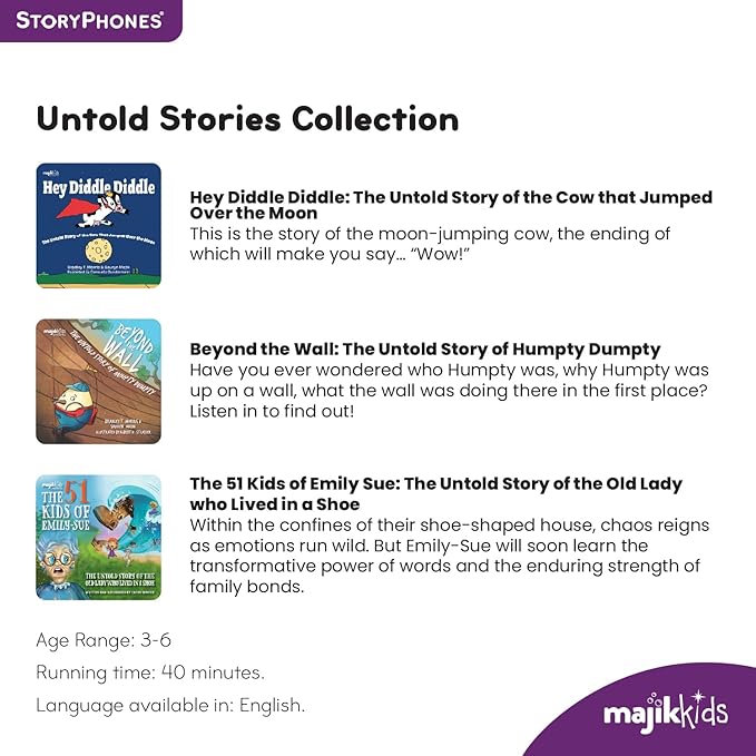 Majik Kids The Untold Stories StoryShield, Screen-Free Educational Audio Content, Kids Ages 3-6