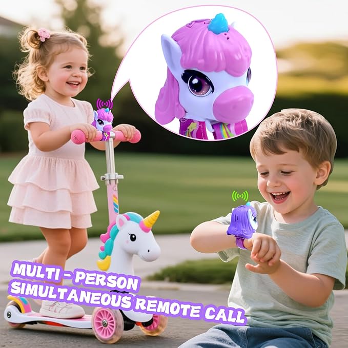 Kids Walkie Talkies for Girls Toys, 2 Pack Pink Unicorn Wrist Walkie Talkies Watch for Age 3-8 Toddlers 3 4 5 6 7 8 9 10 Year Old,Long Range Radio Camping Gear Outdoor Hiking Toys Birthday Gifts