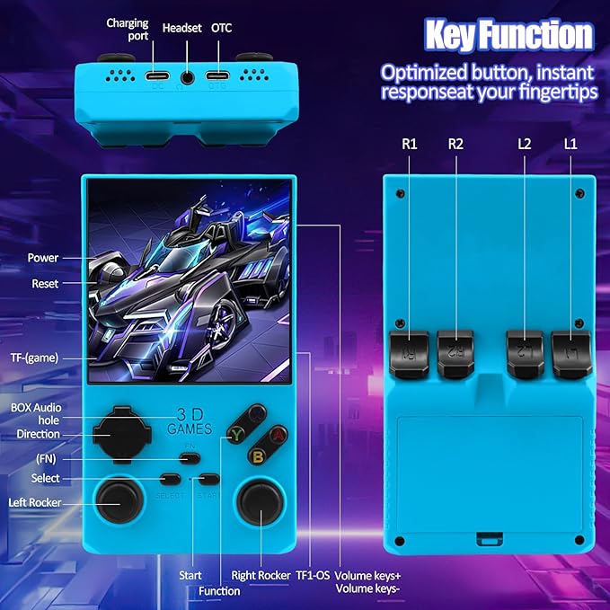 2026Newly Upgraded V40 MAX Retro Handheld Game Console with 256G Built-in 20000+ Classic Games, 4.0 Inch 4K HD IPS Screen Open Source Linux System, 4000mAh Battery, Portable Pocket Video Game Console