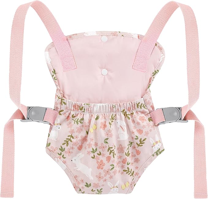 GAGAKU Doll Carrier Baby Doll Accessories Babydoll Swing 22 Inche Doll Carrier Baby Doll with Carrier Backpack for Toddlers - Pink - Rabbit Garden