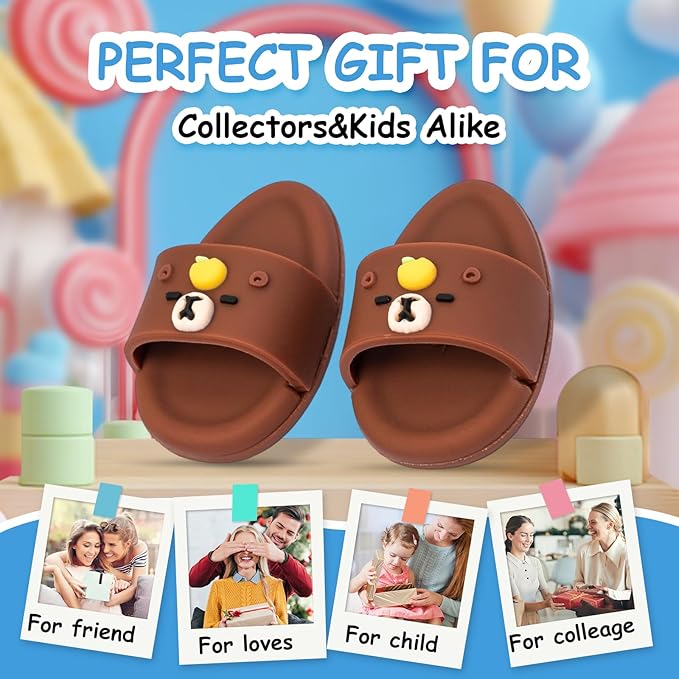 Summer Sandals for Dolls - Blue Open-Toe Slippers, Cute Accessories Easter Gifts for Photography, Display & Collectors Age Limit 15+ Easter Gifts（Brown）