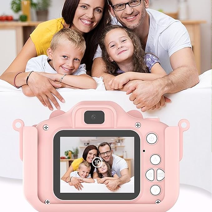 Children Game Camera, AI Face Recognition Comfortable Feel 1 Click Recording 2in Screen Automatic Birthday Gift Camera for Festival ()