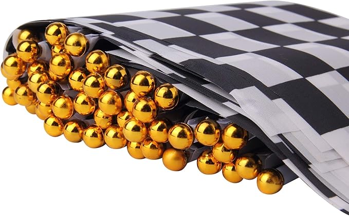 98ft Checkered Black & White Pennant Banner Racing Flags and 20Pcs 11.8 Inch Racing Flags with Plastic Sticks for Racing Party Supplies by HRLORKC