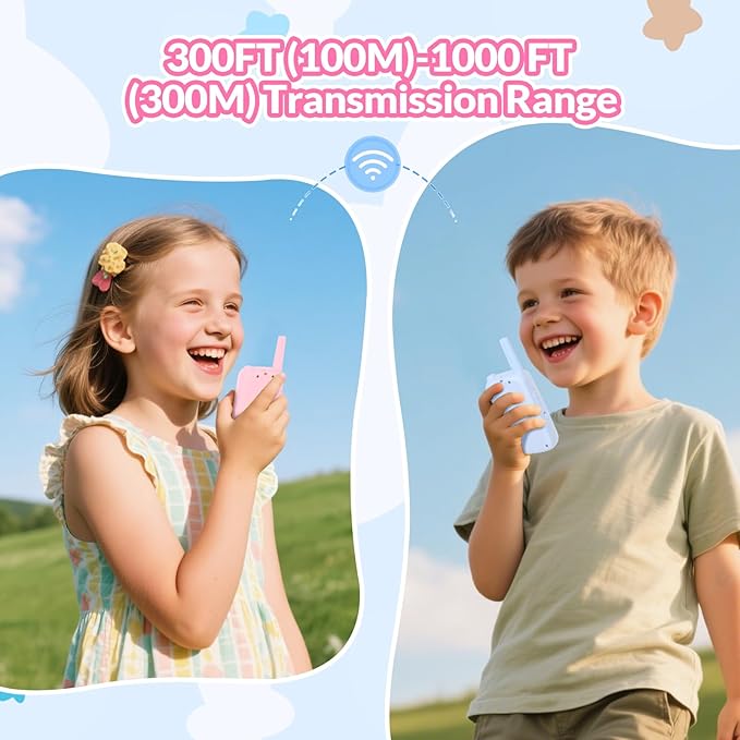 Video Walkie Talkies for Kids with Dual Cameras,2 Pack Rechargeable Kids Walkie Talkies Toys for Ages 3-9 Year Old Boy Girl, Blue+Pink