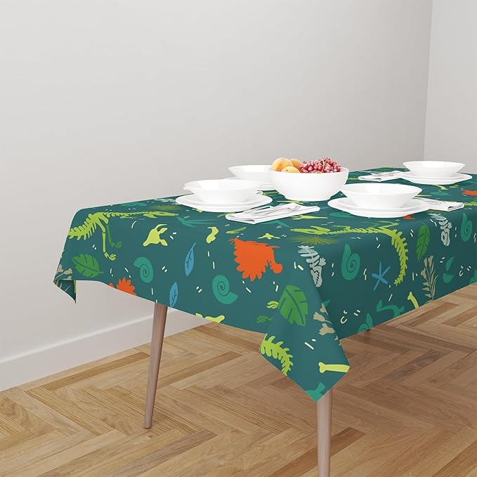 2Pack Dinosaur Table Cover, 54" x108" Dino Theme Tablecloth for Kids Birthday, Disposable Plastic Table Cloth for Boy’s Dino Party Decorations, Jurassic Party Supplies