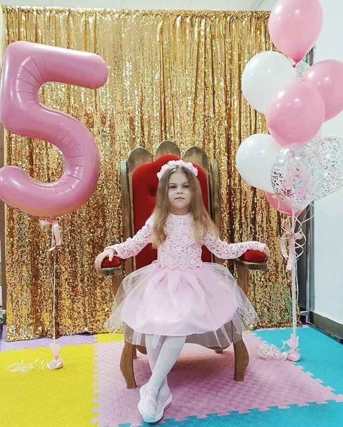 Pearlescent Pink Number 0 Balloon 40 Inch, 0 Balloon Number for 10th 20th 30th 40th 50th 60th Birthday Decorations, Pearlescent Pink Party Supplies