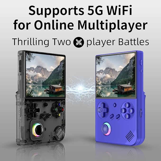 RG40XX V Retro Handheld Game Console , RG40XXV 4.0 Inch IPS Screen Linux System Built-in 64G TF Card 5528 Games Support TV Output 5G WiFi Bluetooth 4.2(Black)