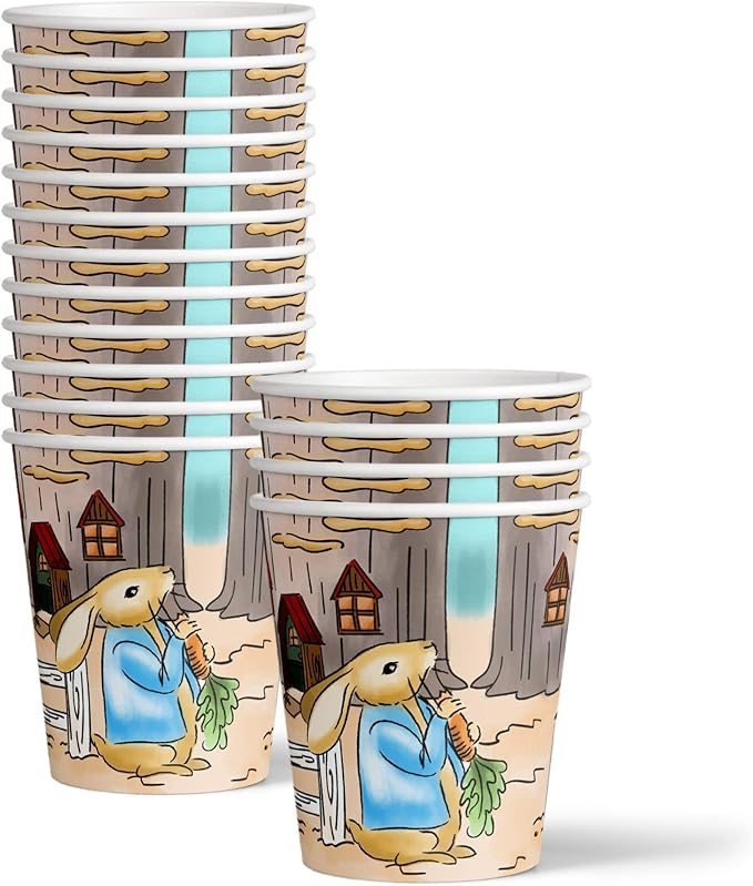 Peter Rabbit Birthday Party Supplies Set Plates Napkins Cups Tableware Kit for 16