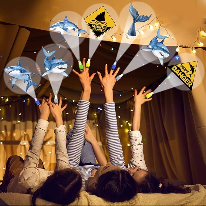 36Pcs Under the Sea LED Finger Lights Cartoon Shark Party Favors Glow in the Dark Light Up Finger Lights Ocean Animal Themed Toys Bulk for Birthday Party Goodie Bag Stuffer Birthday Classroom Prize