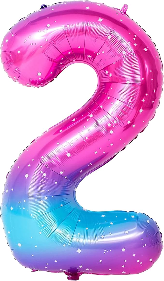 KatchOn, Giant Rainbow 2 Balloon Number - 40 Inch | Number 2 Balloons for Birthdays | 2 Year Old Balloon for 2th Birthday Decorations Girl | Number Balloons for Anniversary Decorations