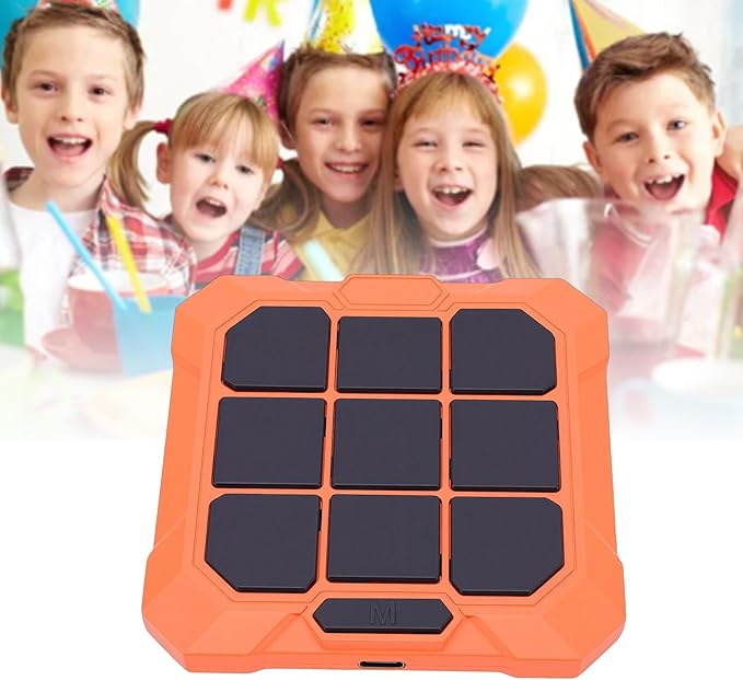 GOWENIC Handheld Toe Game, Portable Electronic Memory Brain Game with Silent Mode, Logic and Memory Training, Travel Toy for Kids Adults, for Family Camping Party (Orange)