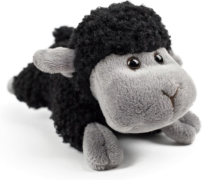 Tiny Heart Sheep Stuffed Animal, Sheep Plush Toy, Lamb Stuffed Animal Cute Soft Stuffed Lamb Kids Boys and Girls Birthday Home Decor Cuddly Black Lamb Toys (Prone Position)