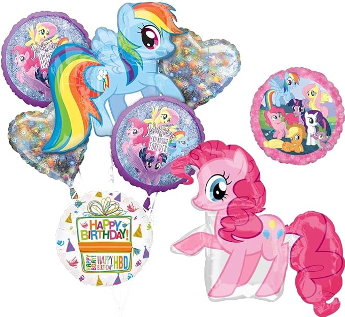 Anagram MLP Birthday Party Supplies Pinkie Pie and Rainbow Dash Balloon Bouquet Decorations