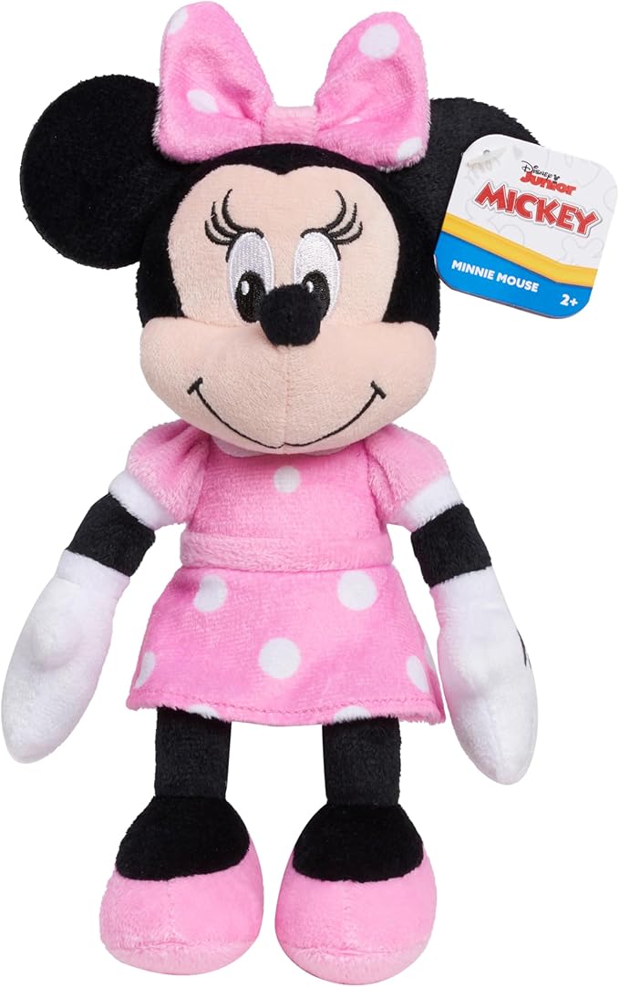 Disney Junior Mickey Mouse Bean Plush Minnie Mouse Stuffed Animal, Kids Toys for Ages 2 Up by Just Play