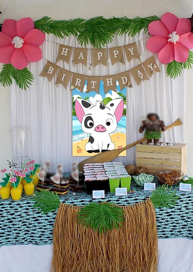 Mona Party Decorations Pin The Nose on The Pig Pin Game for Kids Mona Birthday Party Favors Pig Poster Decorations