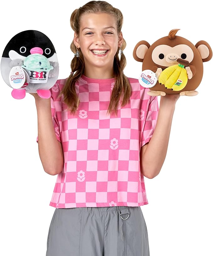 Snackles Series 2 Penguin & Baskin-Robbin 8 Inch Plush by ZURU, Ultra Soft Plush, Collectible Plush with Real Licensed Brands, Stuffed Animal, Giftable