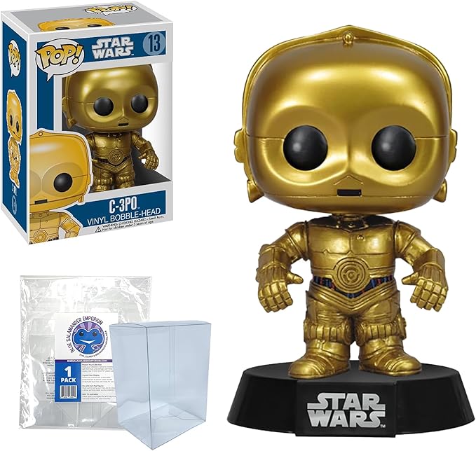 Blue Salamander Emporium Protective Case Bundle – Includes C-3PO #13 Vinyl Figure, Collectible Gift Idea