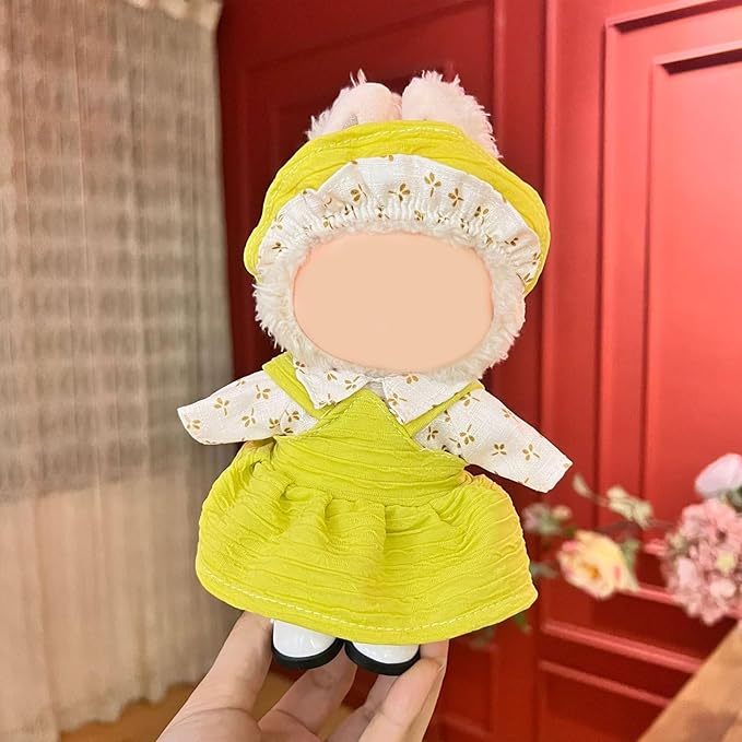 17cm Doll Clothes Set - Avocado Headband + Top + Suspender Skirt