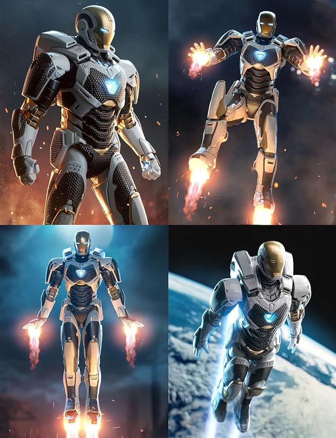 7 Inch Ironmɑn Mark39 Action Figure (1/10 Scale),Exquisite Painting Collectible Toy with Lots of Accessories