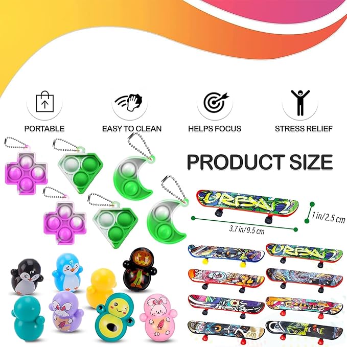118 Pcs Party Favors for Kids,Fidget Treasure Box Toys,Easter Egg Fillers Classroom Prizes, Pinata Filler Goodie Bag Stuffers, Treasure Chest Carnival Prizes, Prize Box Bulk Toys for Boys Girls 4-8