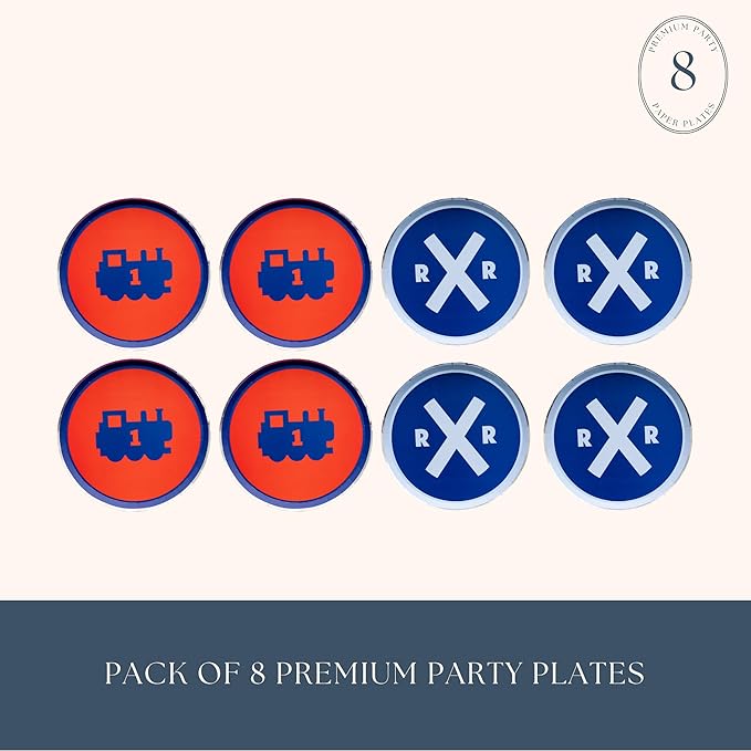 Bonjour Fete THOMAS & FRIENDS Assorted Small Plates - THOMAS & FRIENDS Train Theme - Birthday Party Supplies - Small Disposable Paper Plates - Officially Licenced - 8.25" (8 Pack)