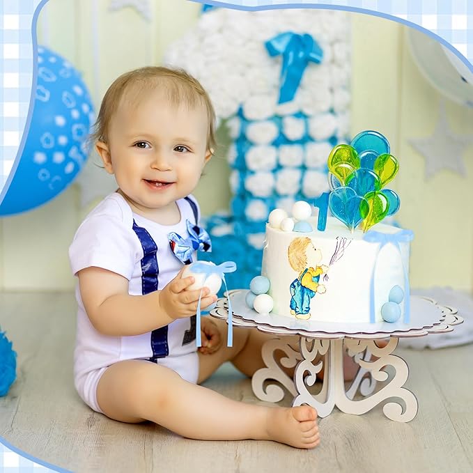 30 Pack Bow Cake Toppers Light Blue Ribbons Bows for Cake Coquette Themed Bow Cupcake Toppers Baby Blue Bow Birthday Decorations for Baby Shower Birthday Wedding Bachelorette Party Supplies