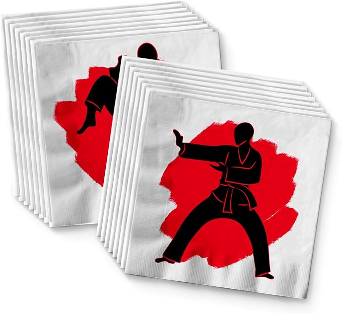 Karate Birthday Party Supplies Set Plates Napkins Cups Tableware Kit for 16