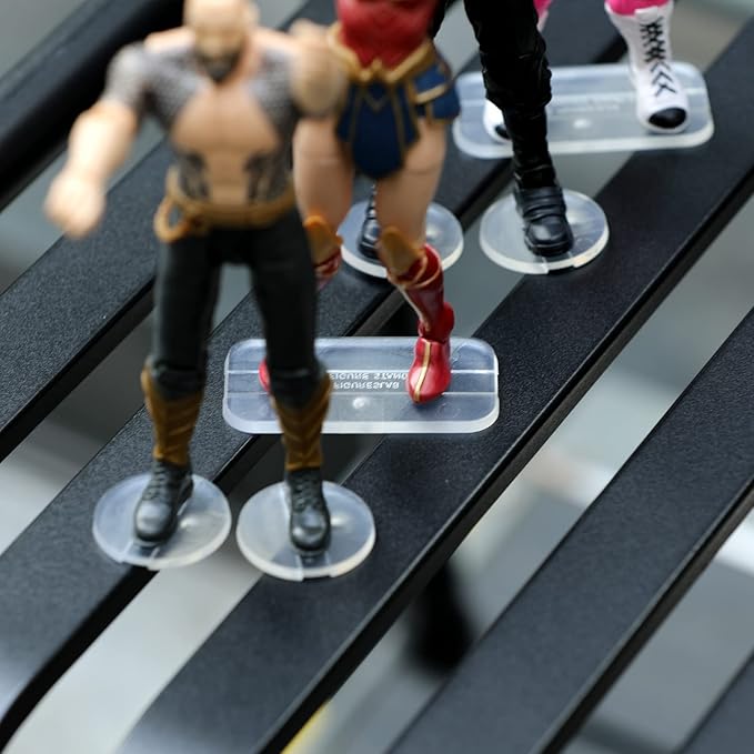 28PCS Action Figure Display Stand 6inch with Peg, Base for Action Figures Support Stands, Compatible with Mavel Legends Series/GiJeo Classified Series/D C/Mo tu Models 1/12 Scale, Mix Square & Round