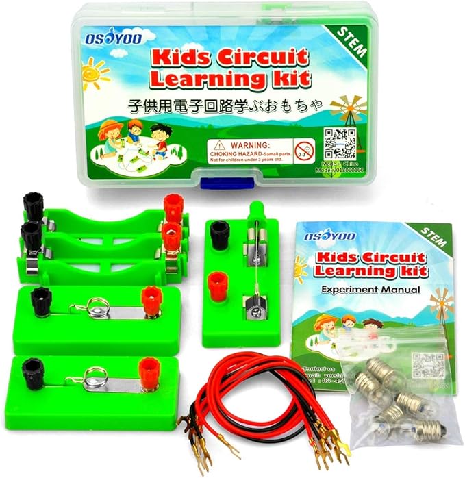 OSOYOO Electricity Circuit Learning Kit for Science Study,Series Circuit Parallel Circuit, Physics Experiments Learning Tool