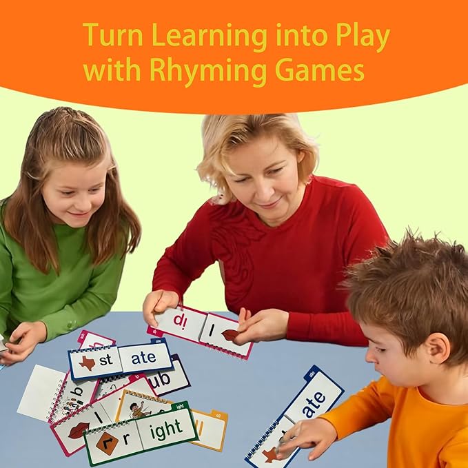 30 Read and Rhyme Flip Books, Phonics Flash Cards Word Family Build Book，Sight Words Kindergarten, Word Family Activities, Learning to Read Games, Preschool Homeschool Classroom Supplies