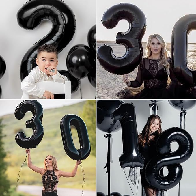 40 Inch Black Number 15 Digital Balloon,Jumbo Mylar Foil Helium Balloon for 15 Balloons for Birthday Party,Wedding Anniversary Party Decorations